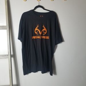 REALTREE MEN'S BLACK AND ORANGE TEE SIZE XXL